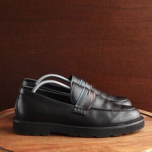 Paul Smith Loafers Mens Size 10 Black Bishop Leather Penny Slip On Dress Shoes